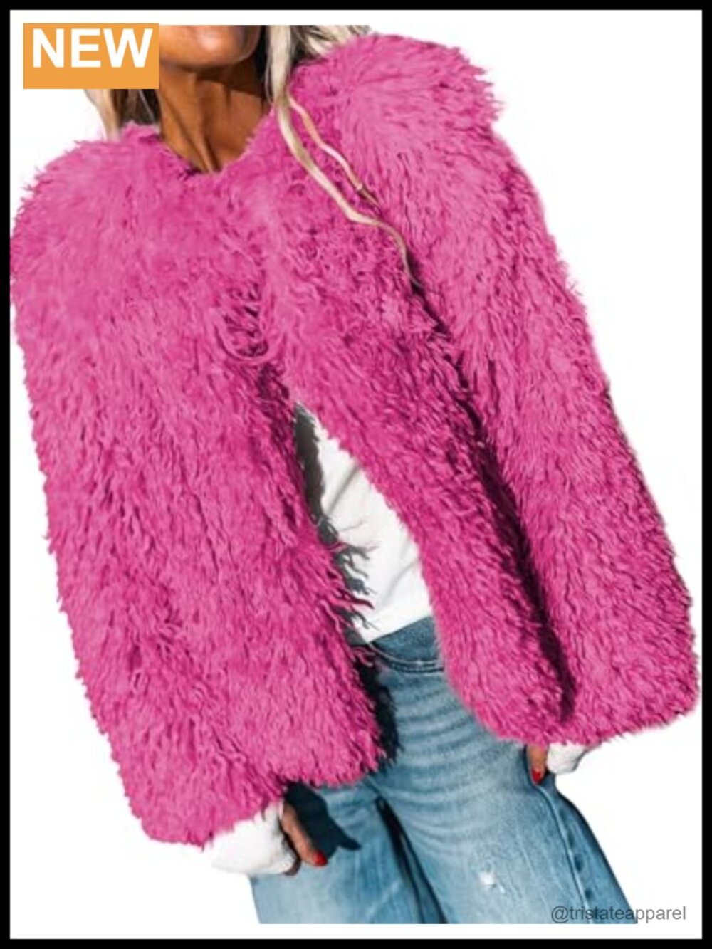 Cropped Faux Fur Jacket Warm Winter Coat